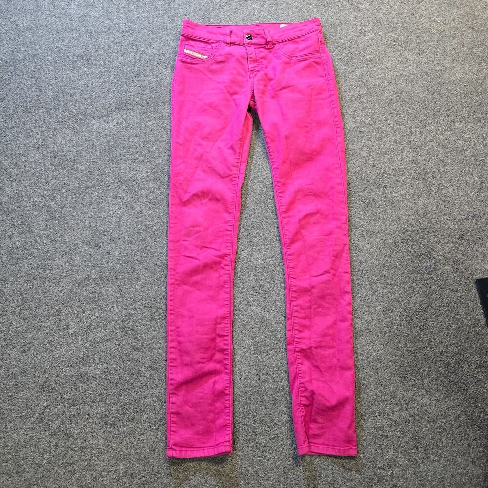 Diesel Jeans Womens Size 28 Hot Pink Super Slim Jegging Mid Rise Stretchy Casual